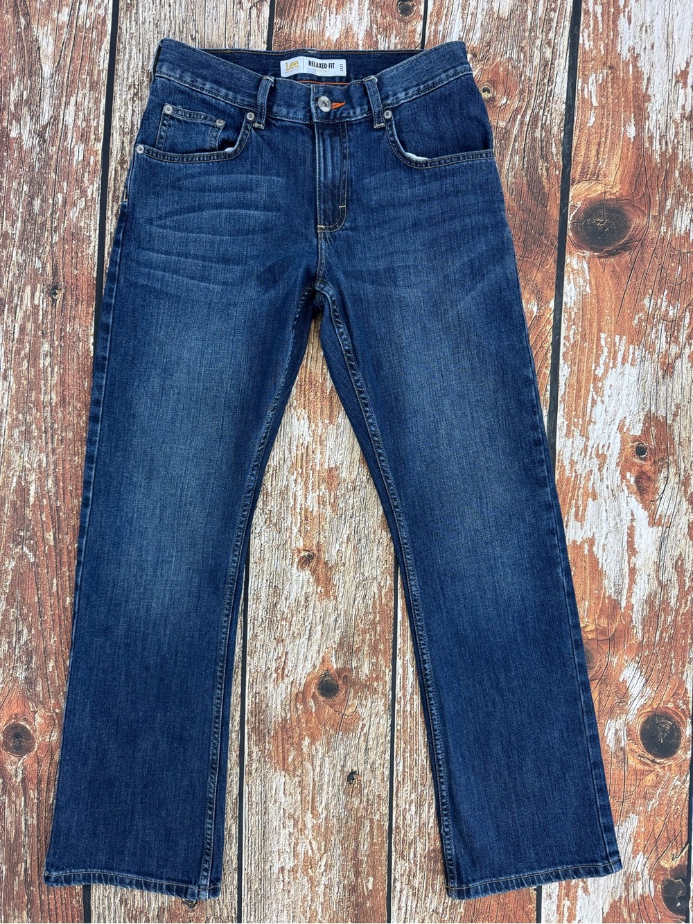 Lee Modern Series L653 Men's Relaxed Fit, Bootcut Blue Denim Jeans, Size 29x30